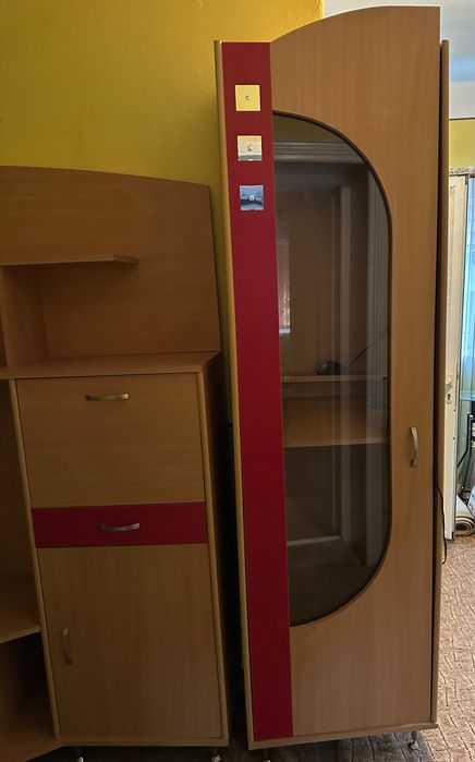 Set mobilă complet living/dormitor + canapea extens + fotoliu + comoda