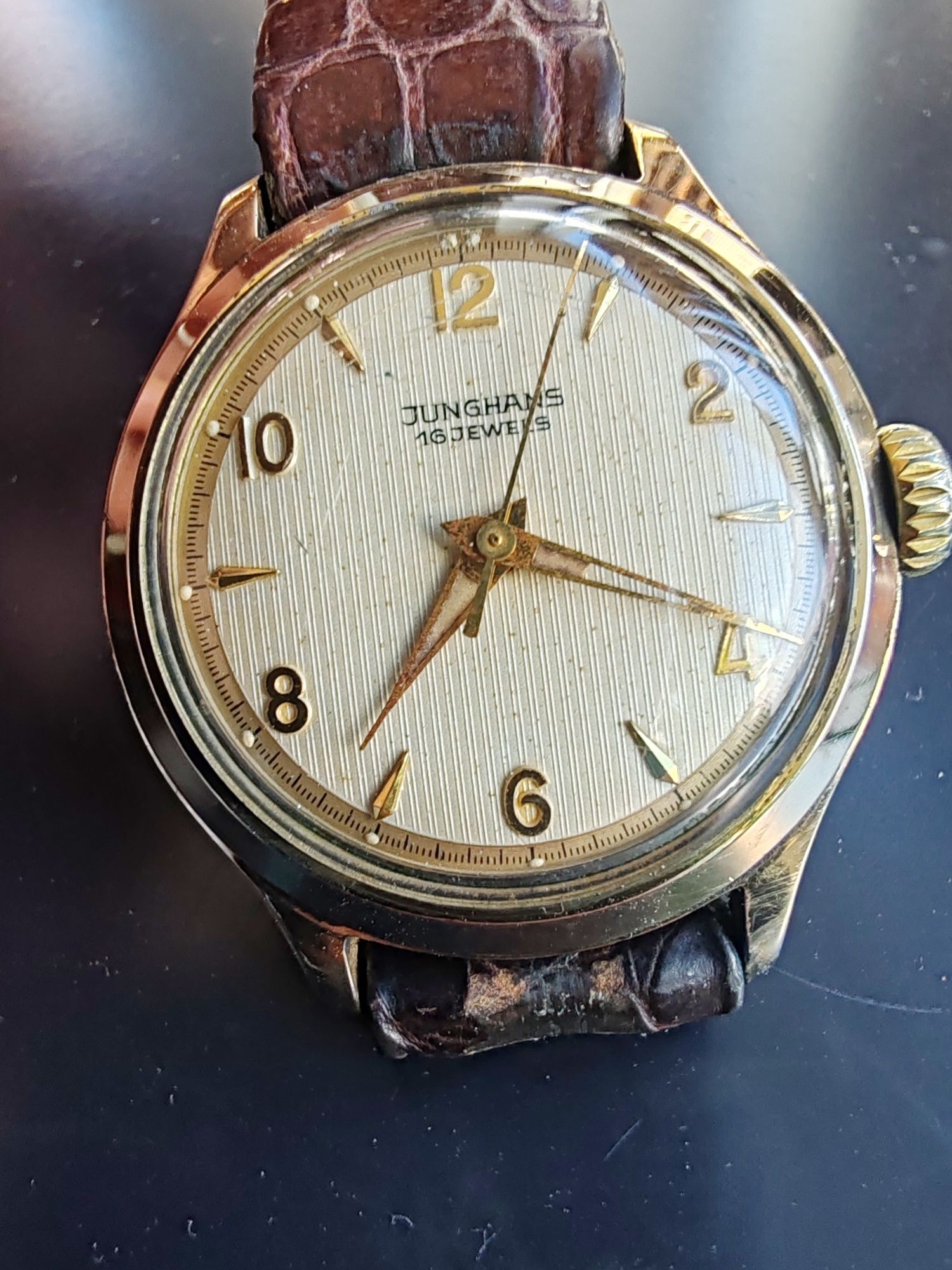 Ceas Junghans Mecanic Placat cu aur 20 microni