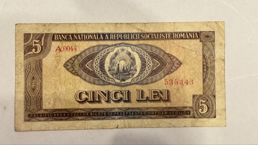 Bancnota 5 lei 1966