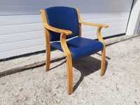 Стар дизайнерски стол кресло с извивки и кожена дамска. Внос Холандия