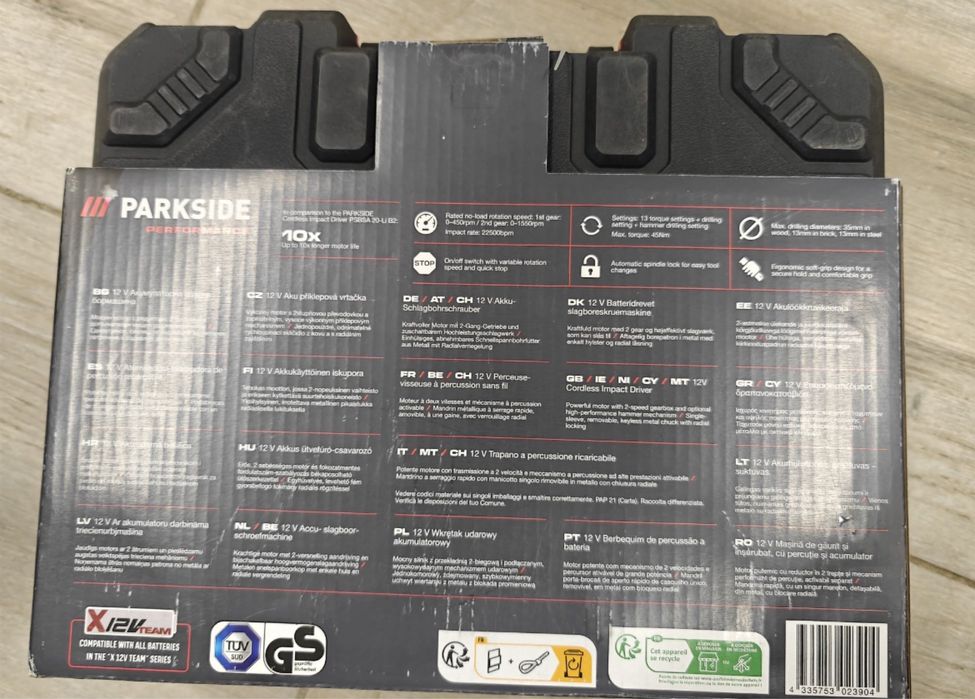 Bormasina cu percutie Parksaide performance 12 v PSBSAP 12 A1 filetant