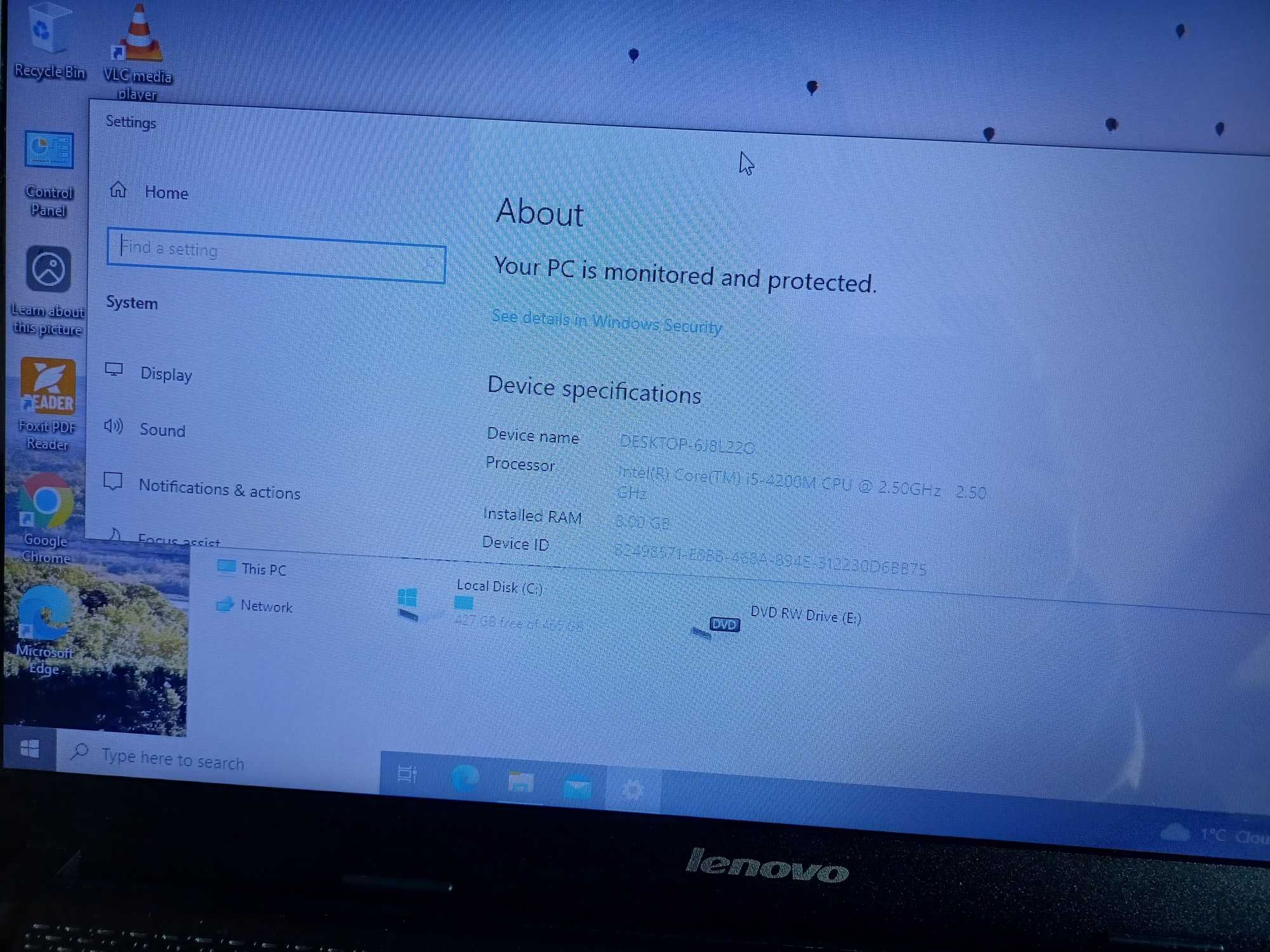 15.6' Lenovo Core™i5-4200M/8GB Ram/500 HDD 7200pm/ USB3.0
