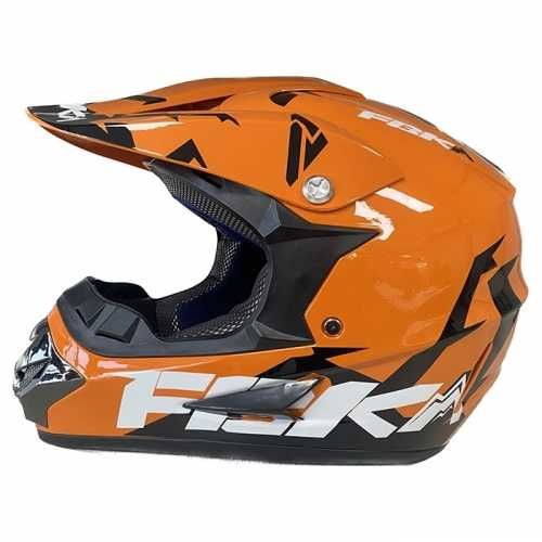 Каска мотор крос Детска ORANGE/ GREEN два цвята