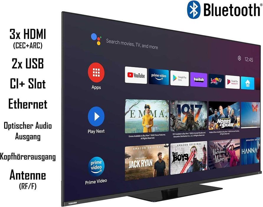 Toshiba 50" QLED 4K Android TV с Dolby Vision и Onkyo звук