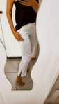Pantaloni Dama, Eleganti, Croiala Slim Fit, Cropped, Alb,