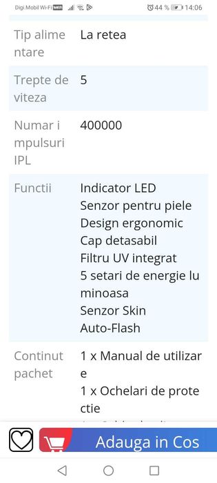 Epilator IPL EvoSmart™ RX, Pentru Epilare definitiva