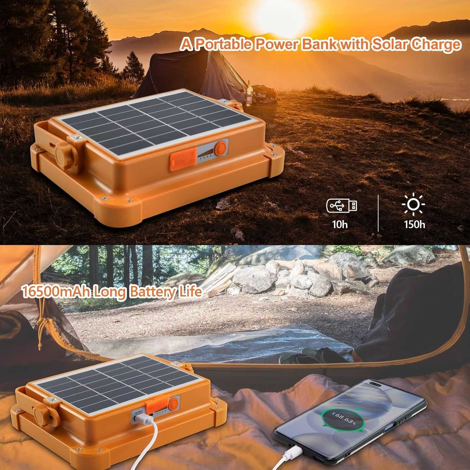 LED проектор 100W с магнит, 12000mAh и светлина 10000 LM