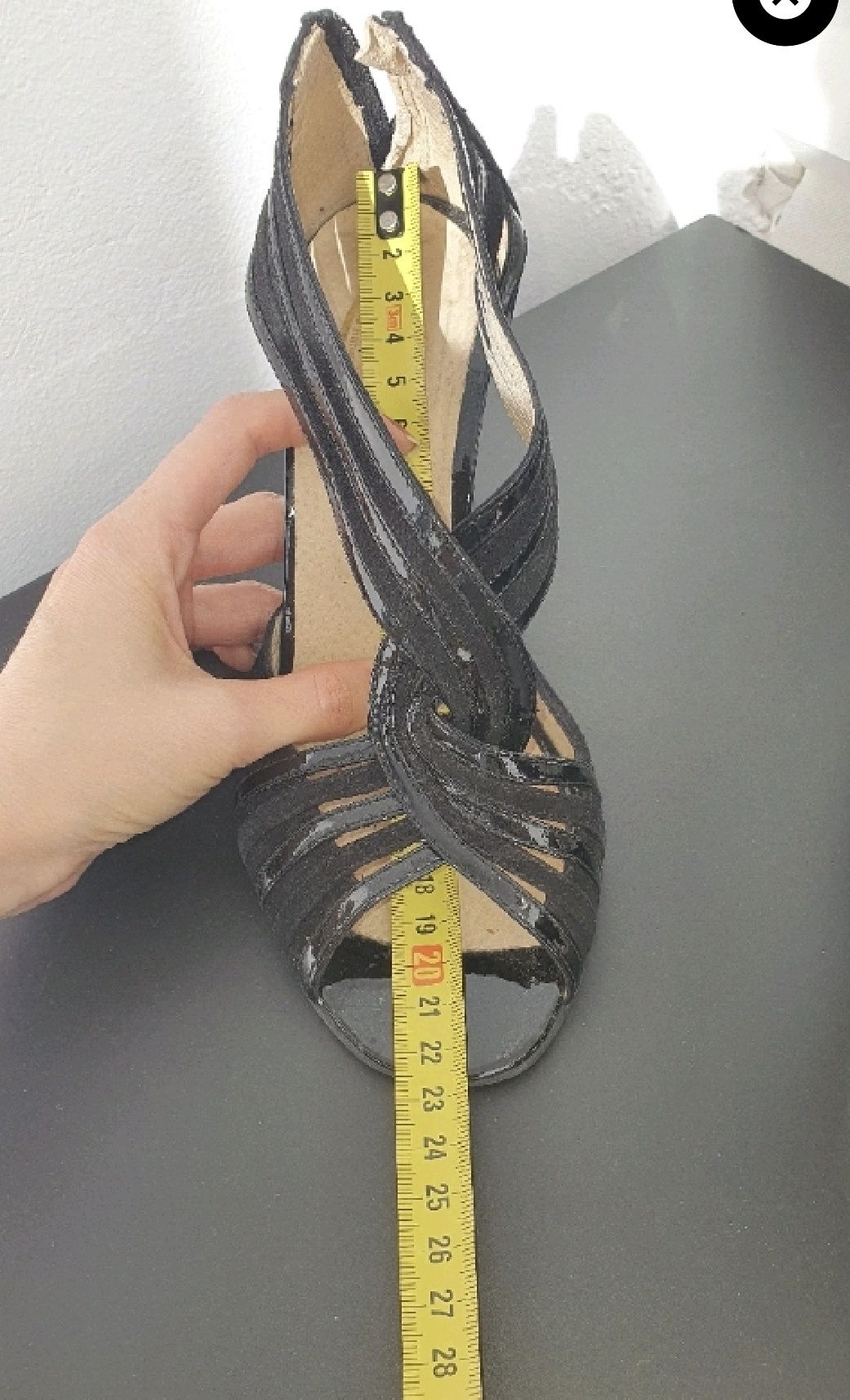 Sandale Piele întoarsă negre (mărime 35-36)