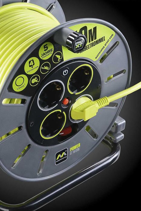 Masterplug Pro-XT Tambur cablu prelungitor 50m, 4pz protecție termică