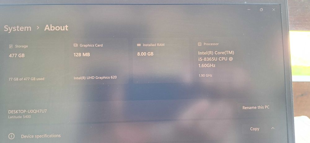 Laptop Dell 5400, 14 inch i5 gen 8 NVMe 512GB 8GB RAM Windows 11