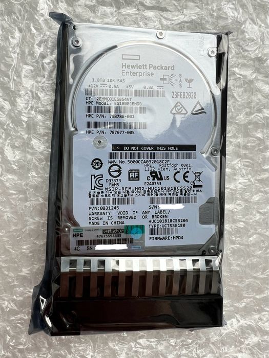 HPE 1.8TB 10K SAS серверный