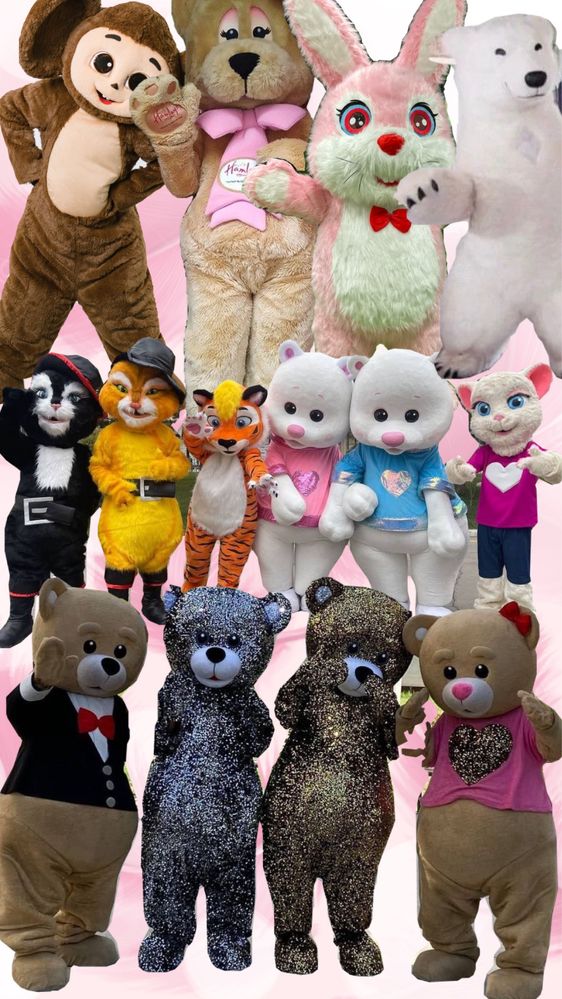 Аниматоры,костюмы ростовое куклы,мишка тедди,умка,кролик супер цена!!,