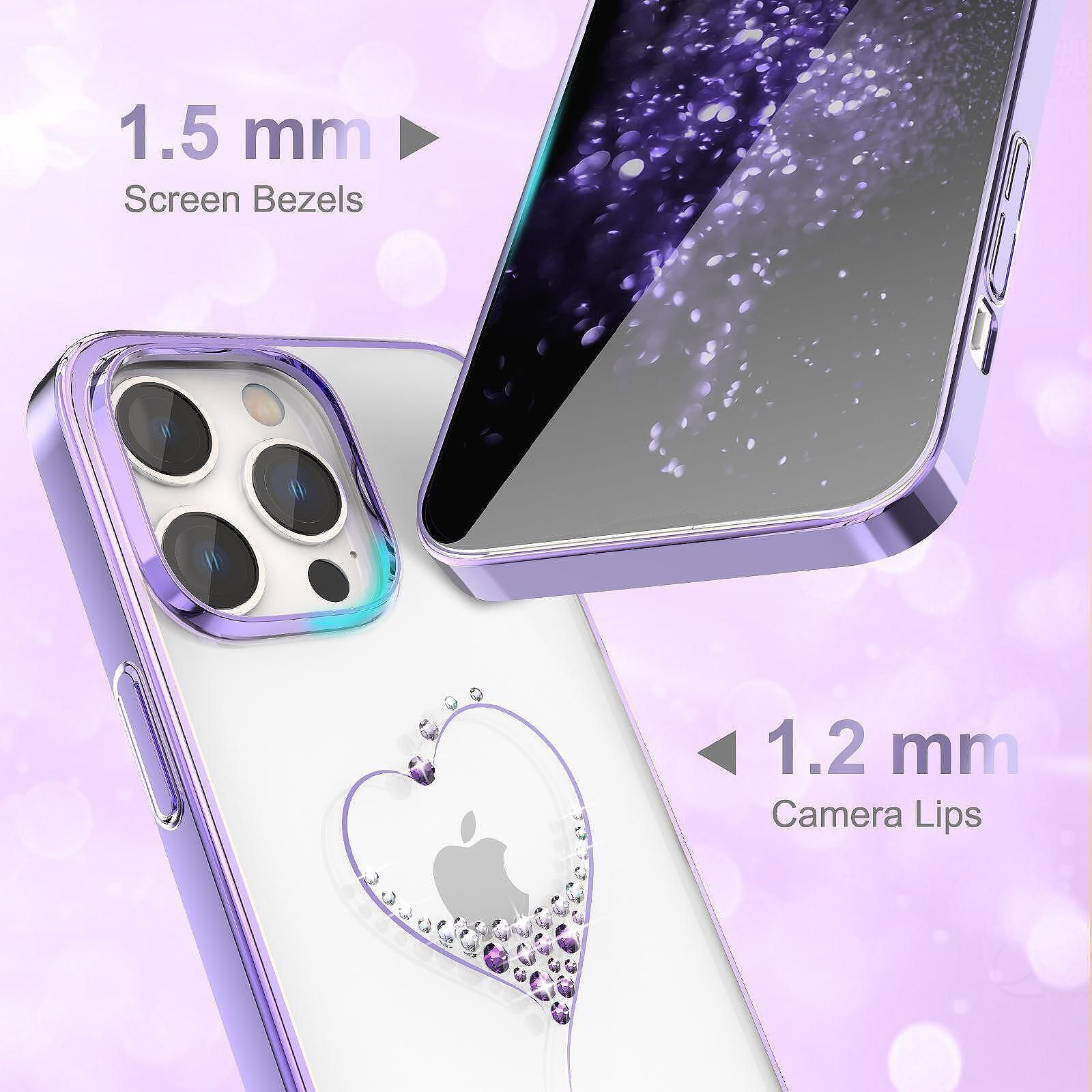 Кейс kingxbar wish series swarovski cristal за iphone 14 pro max purpl