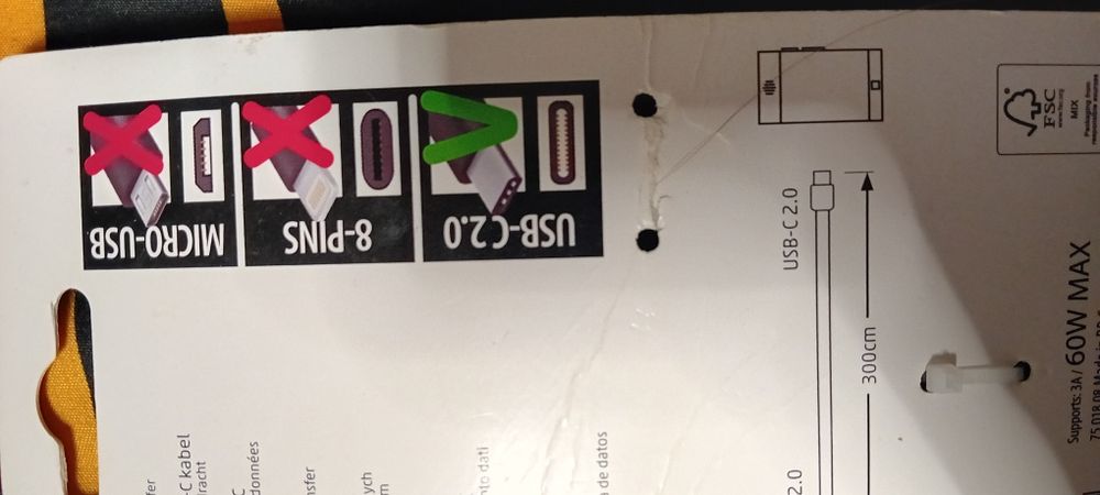 Cablu USB-C. 3 metri.