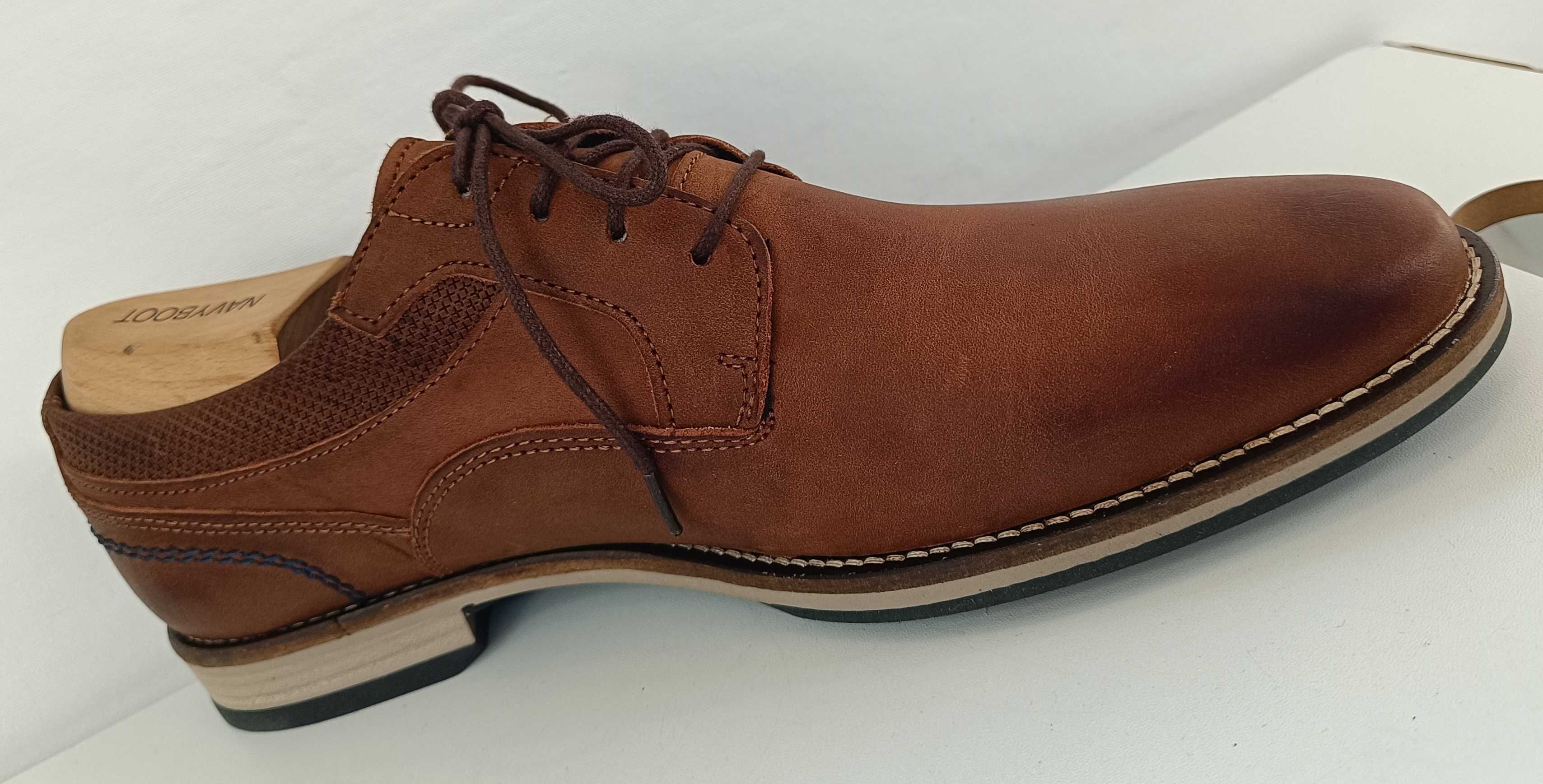 Pantofi derby 41 plain toe premium Oliver Jacob NOI piele naturala