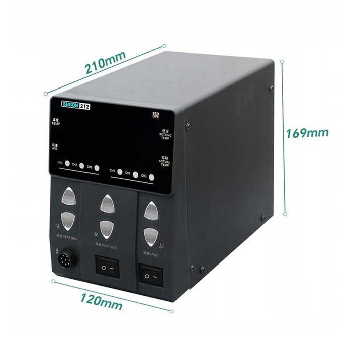 Станция за прецизно запояване Sugon 212 поялник T12, 3 канала за памет