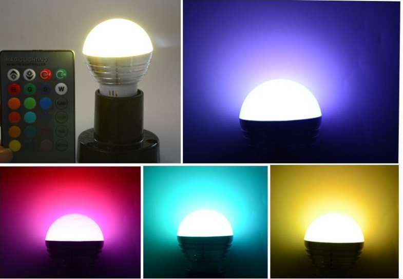 Bec LED RGB telecomanda lumina ambientala colorata 5W