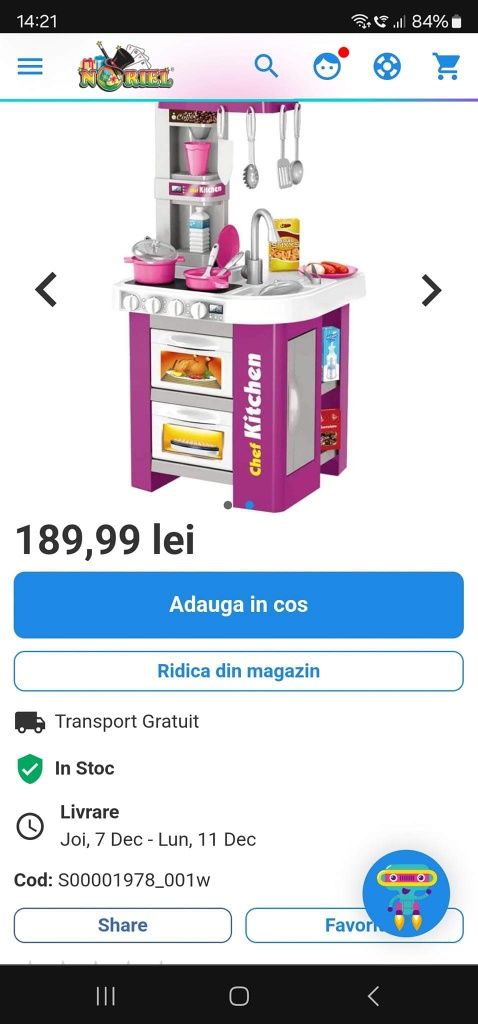 Vând bucatarie noua