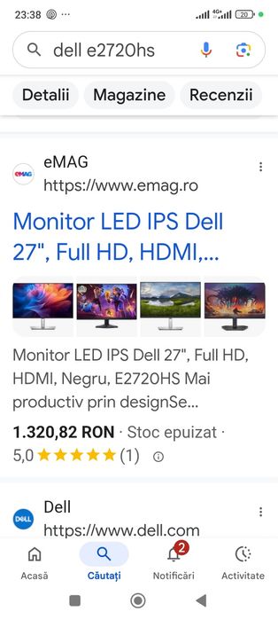 Monitor nou led DELL ips full HD diagonală 27" HDMI