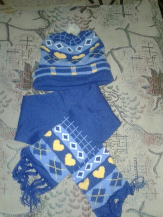 Шапка с шарфом Для Девочек и для Мальчиков