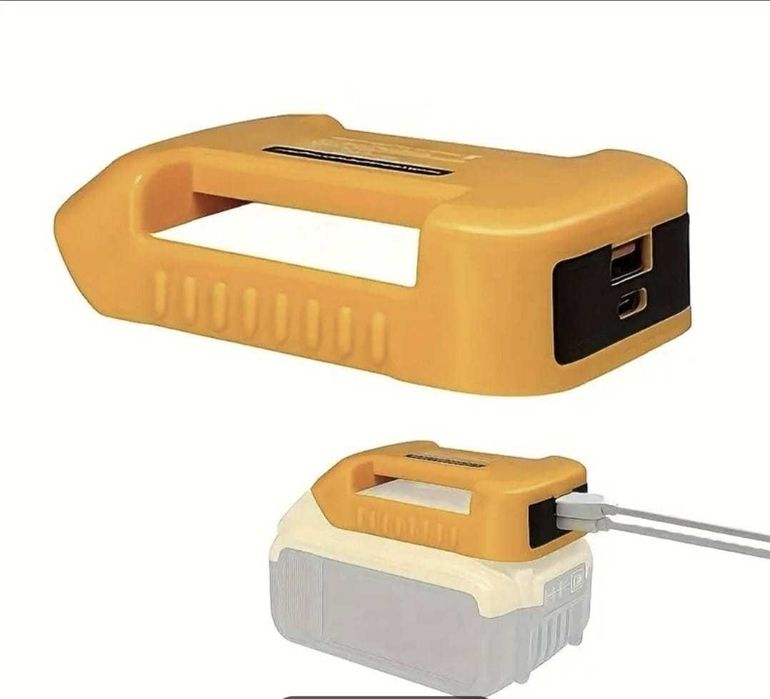 Adaptor pentru baterii Dewalt 18V 20V, cu USB si incarcator rapid tipC