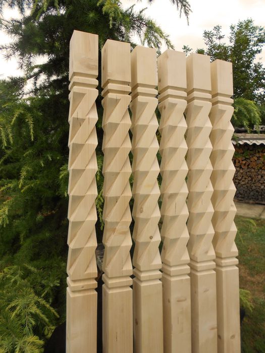 Stalpi din lemn sculptati 10 x 10 cm