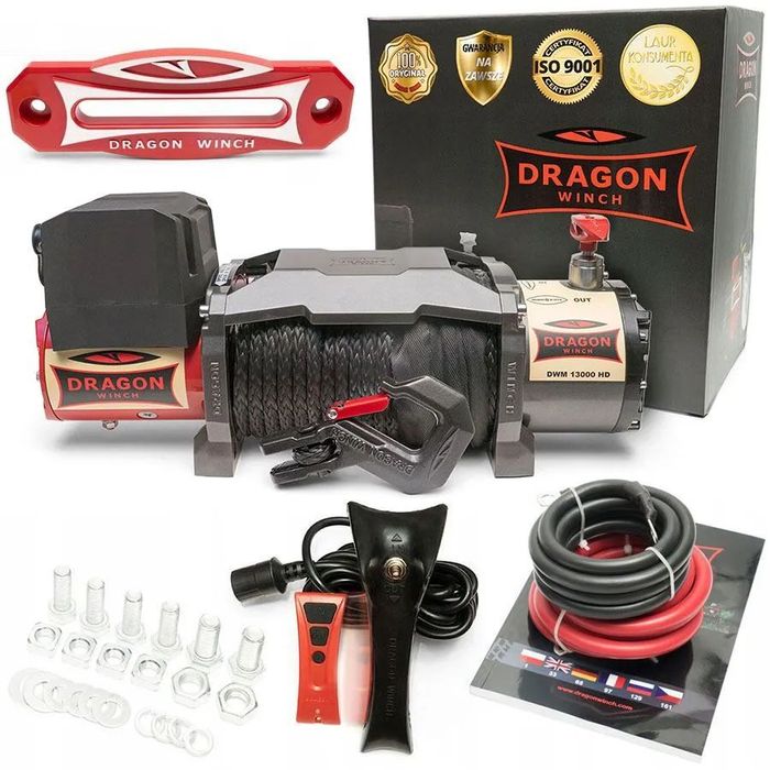Troliu cablu sintetic DRAGON WINCH ST 13000lbs(trage 5897 kg)
