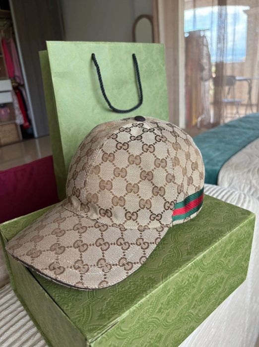 Sapca unisex Gucci originala bej baseball hat with Web noua cu factura