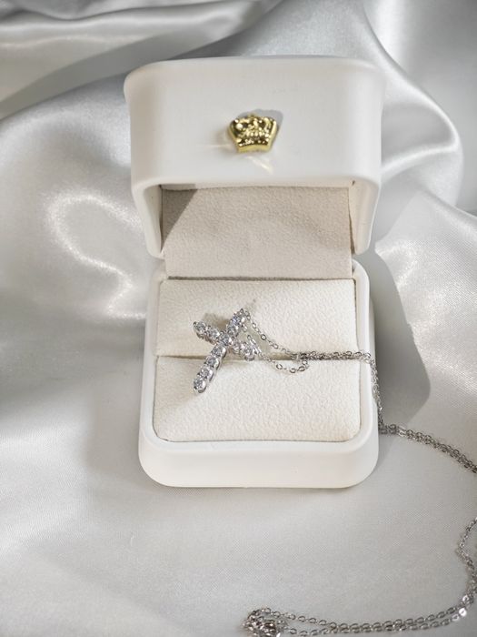 Pandantiv Moissanite 0.1ct x 11 tip diamant de 3mm - lantisor 925