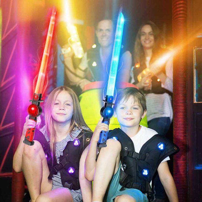 VATOS акумулаторен светлинен меч от 2 части, 15 RGB и звукови ефекти