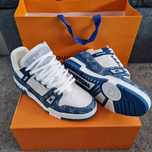 Adidasi Louis Vuitton Navy Blue Denim Trainer Unisex