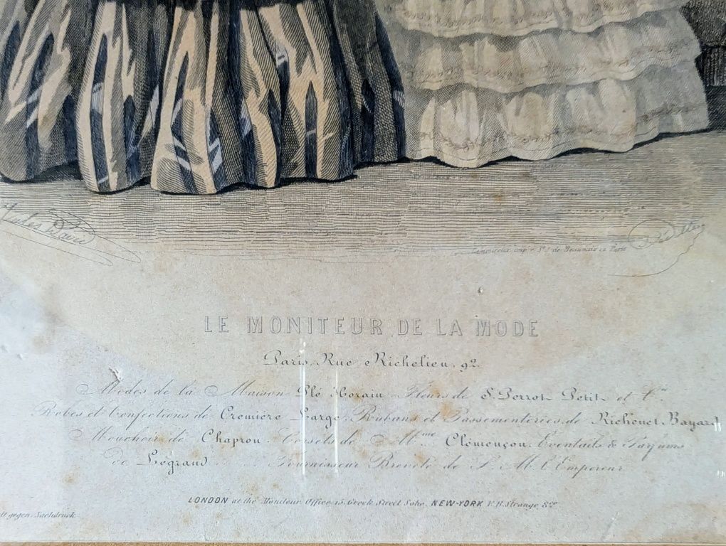 Set doua printuri de moda "Le Moniteur de la mode" anii 1850
