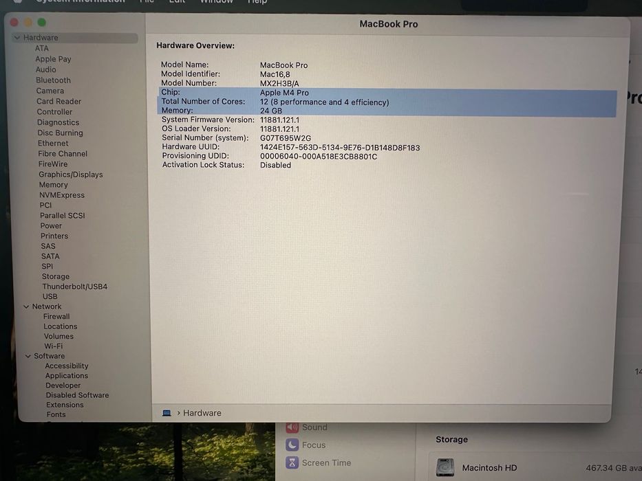 MacBook Pro 14" M4 PRO Chip 12-CPU/16-GPU/24RAM/512SSD