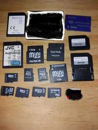 Carduri MMC 64Mb, MiniSD 1 GB, SD 8Mb, 16Mb, ProDuo 64 Mb și microSD 2