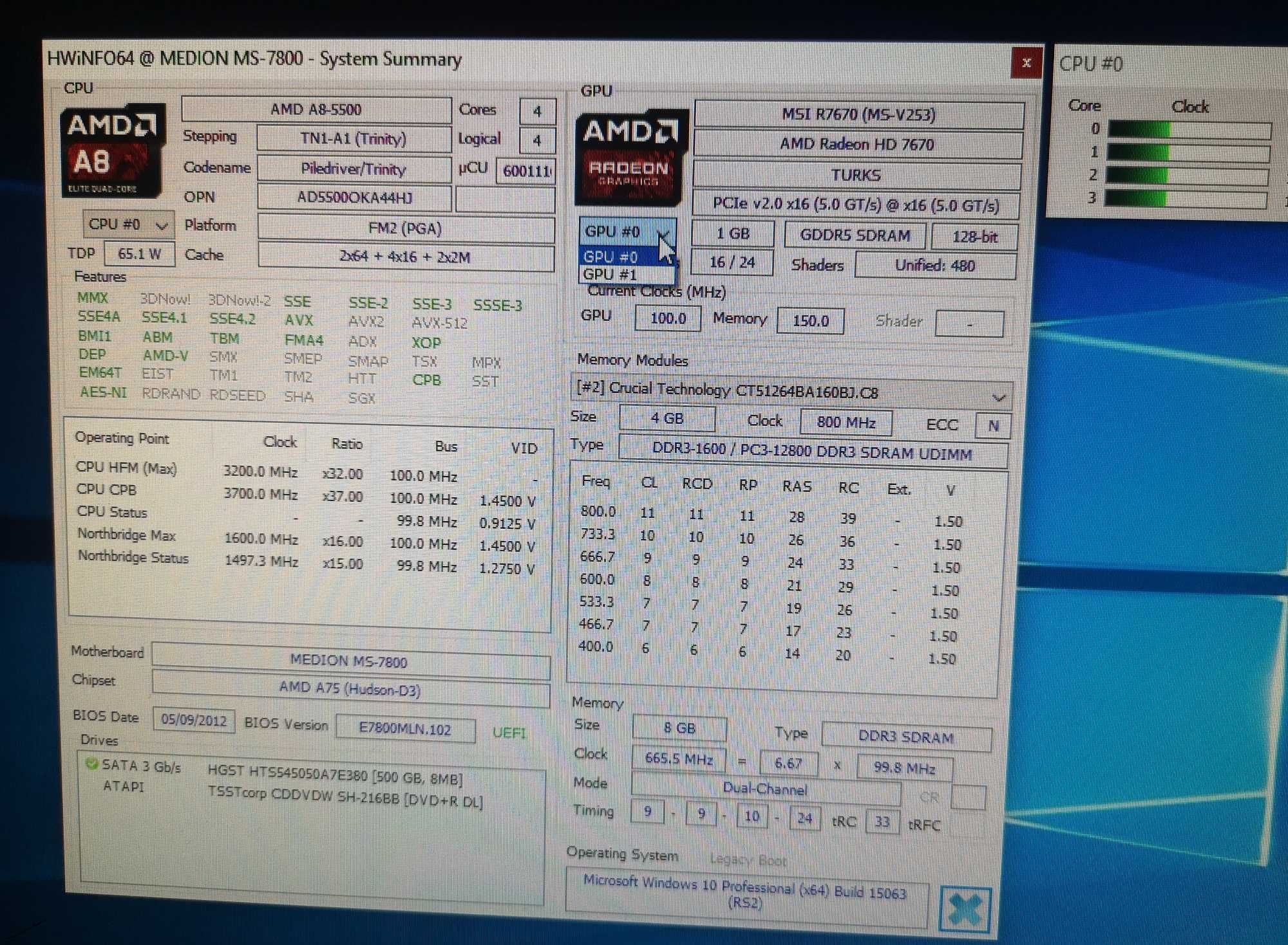 Medion AMD A8-5500, 8GB ,AMD Radeon HD 7670