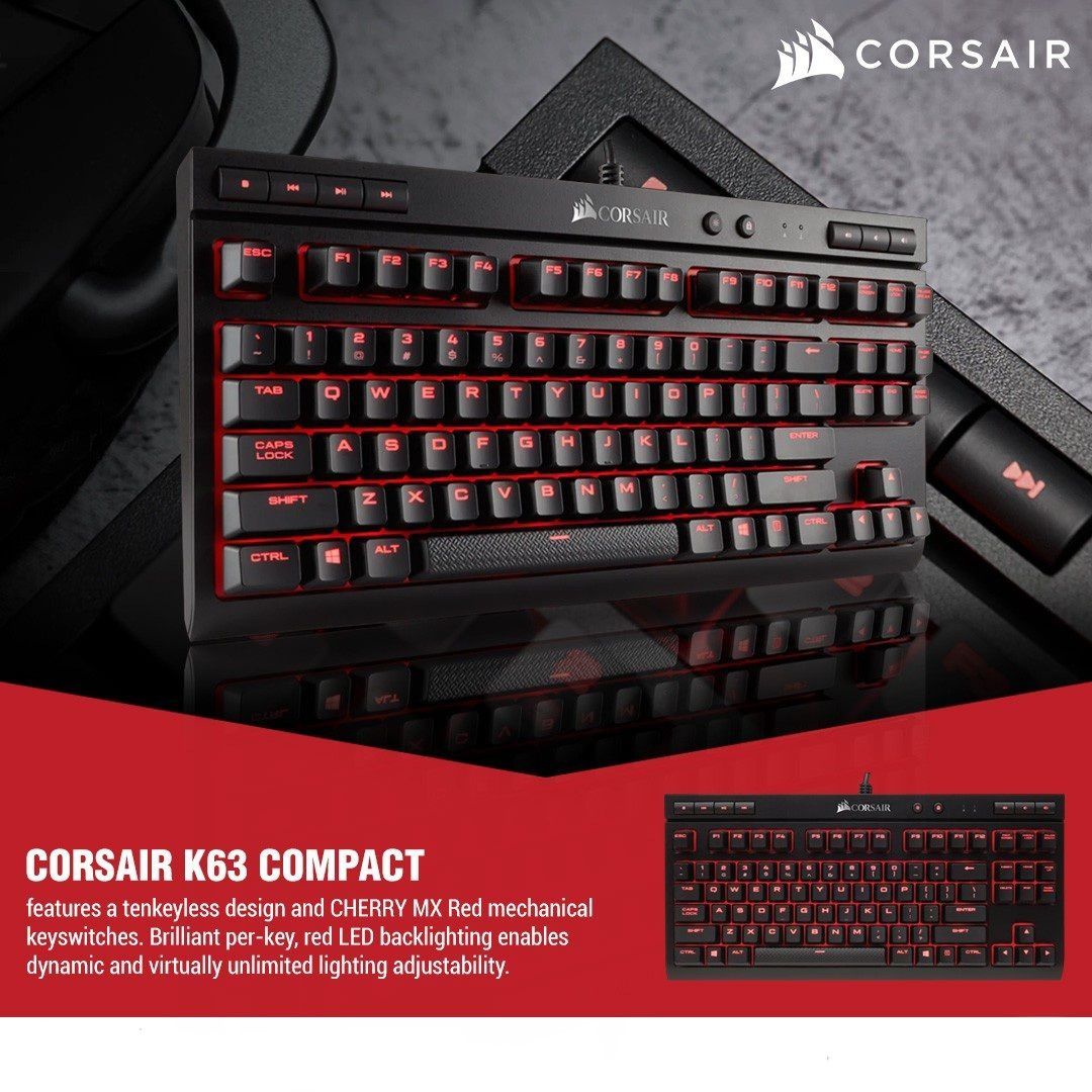 Corsair K63 СКИДКА с мультимедиа Механическая Клавиатура