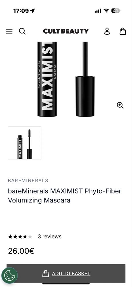 bareMinerals MAXIMIST Phyto-Fiber Volumizing Mascara