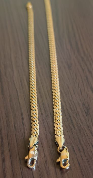 Colier unisex argint 925 placat aur 18k + brățară cadou