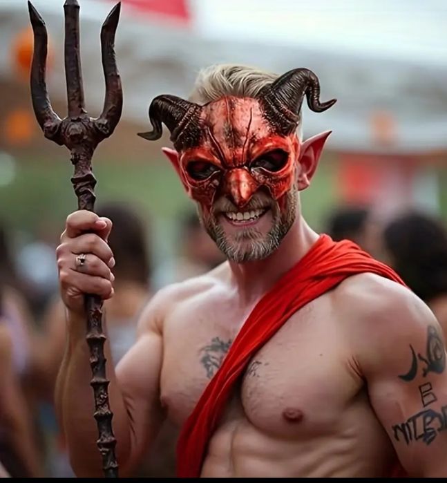 Маска демона силиконовая на Хэллоуин Новый год