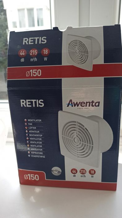Ventilator de evacuare, Awenta, Plastic, 18W, Alb