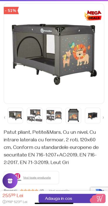 Patut bebe pliant  petite&mars