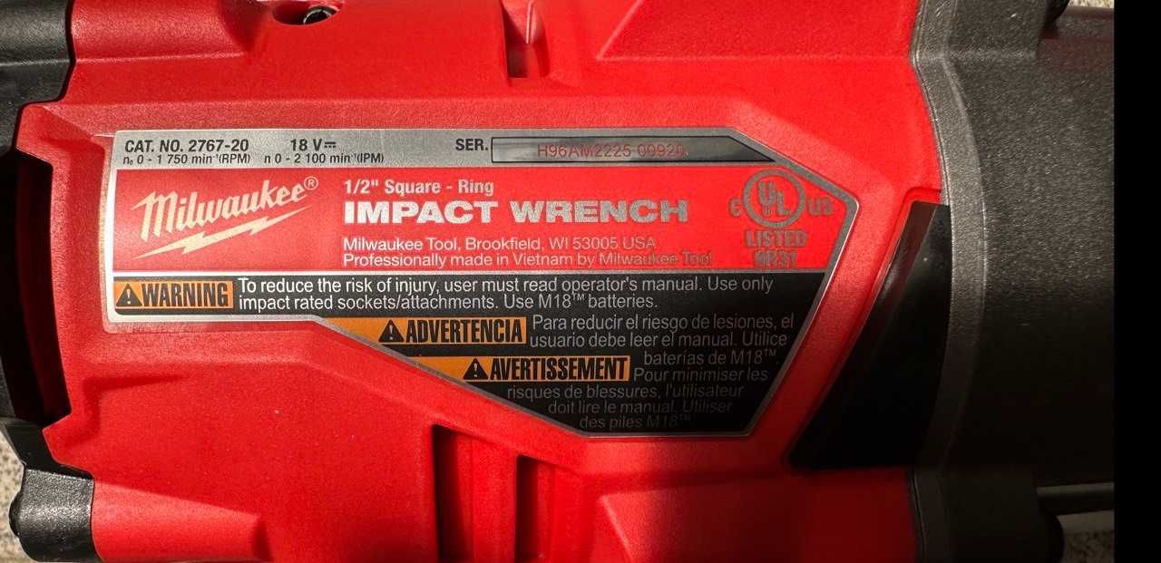 ВНОС САЩ Milwaukee M18 1/2'' Безчетков Ударен Гайковерт