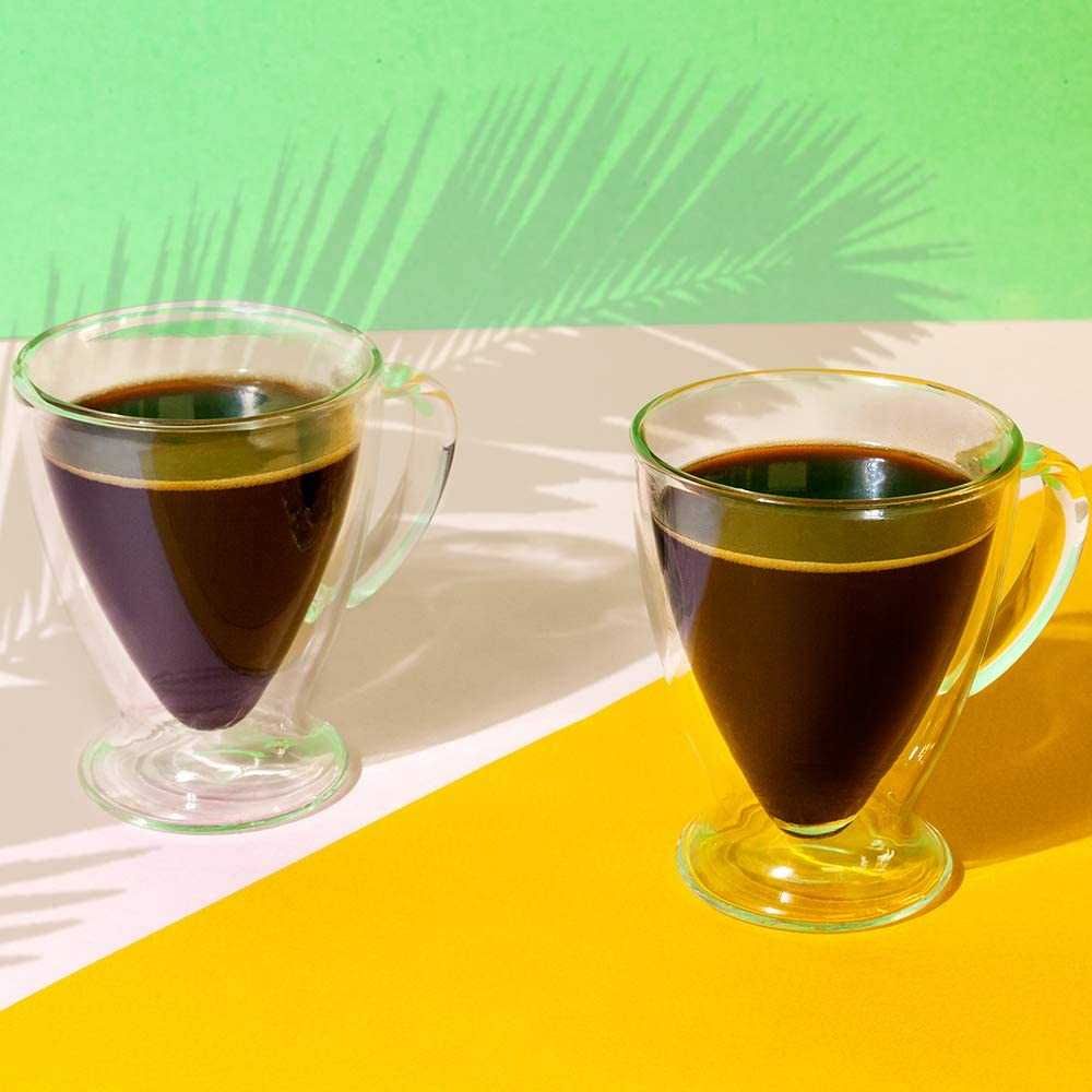 Термоустойчиви чаши с дръжка двойно дъно за кафе, чай, капучино 300 мл