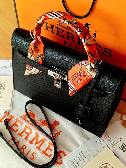 Geanta Hermes Birkin Kelly Medium,35 cm L,accesorii metalice ,saculet