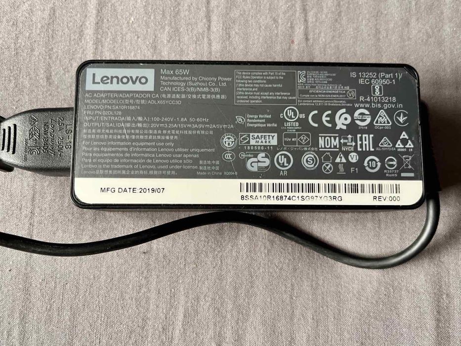 Зарядно за лаптоп Lenovo - Type C - 65W - оригинал