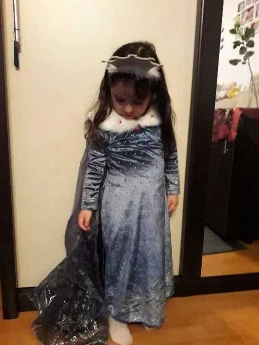 Rochie Rochita Elsa Frozen NOUA fulg de nea 4,5,6,7,8,9,10,11,12,13ani