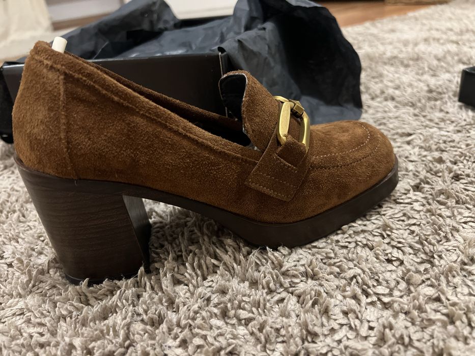 Pantofi dama, maro, piele intoarsa, marime: 35, RIZZOlI