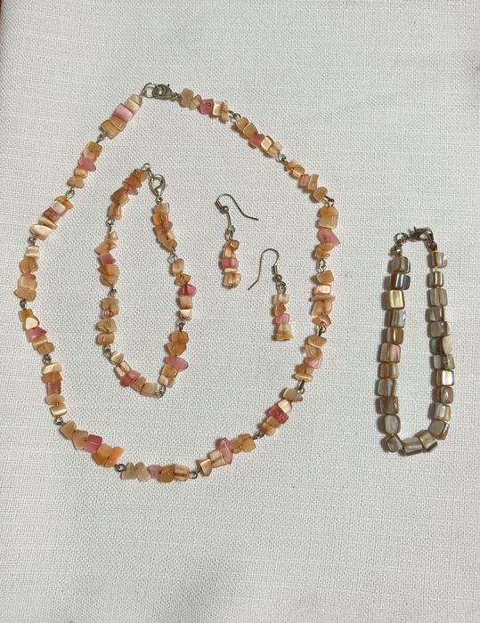 Set bijuterii colier cu cercei si bratara cu pietre semipretioase natu