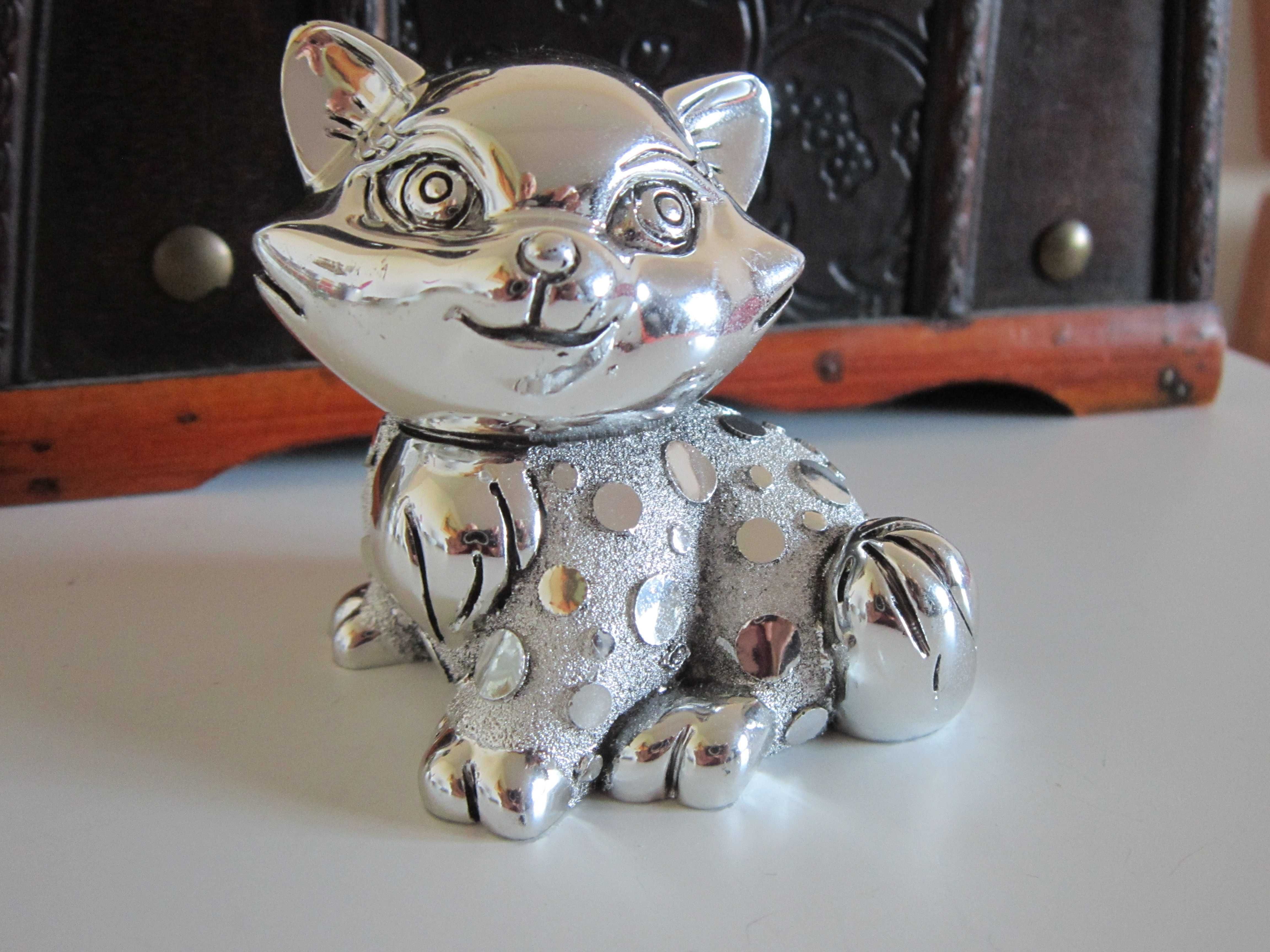 cadou rar de colectie Pisica placata argint made Italy