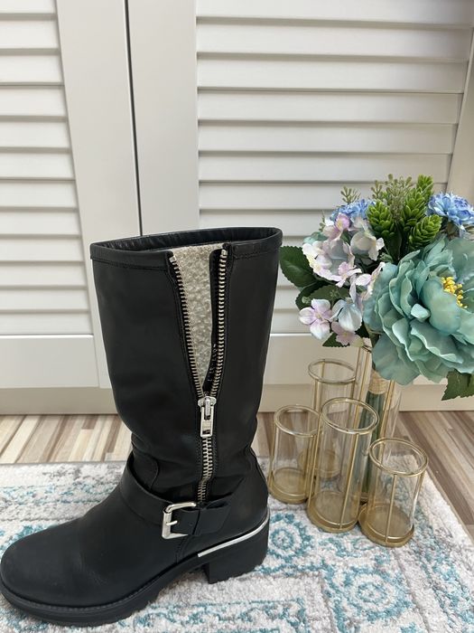 Cizme piele imblanite Anna Cori